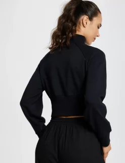 Baleaf Evergreen Cotton Half-Zip Crop Pullover^Women Long-Sleeved