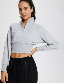 Baleaf Evergreen Cotton Half-Zip Crop Pullover^Women Long-Sleeved