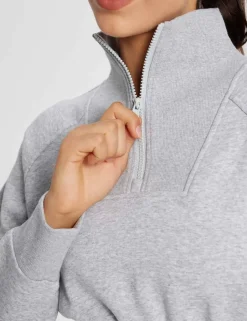 Baleaf Evergreen Cotton Half-Zip Crop Pullover^Women Long-Sleeved