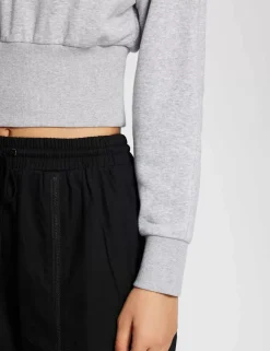 Baleaf Evergreen Cotton Half-Zip Crop Pullover^Women Long-Sleeved