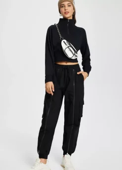 Baleaf Evergreen Cotton Half-Zip Crop Pullover^Women Long-Sleeved