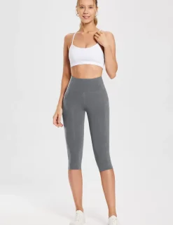 Baleaf Evergreen Cotton Pocketed Capris^Women Knee-Length
