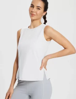 Baleaf Evergreen Cotton Side Slit Tank Top^Women Short-Sleeved & Tank Tops