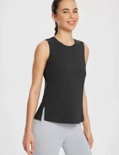 Baleaf Evergreen Cotton Side Slit Tank Top^Women Short-Sleeved & Tank Tops