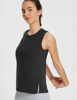 Baleaf Evergreen Cotton Side Slit Tank Top^Women Short-Sleeved & Tank Tops
