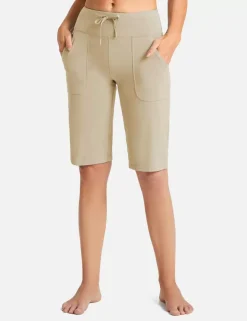 Baleaf Evergreen Drawstring Bermuda Shorts^Women Knee-Length