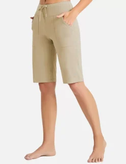 Baleaf Evergreen Drawstring Bermuda Shorts^Women Knee-Length