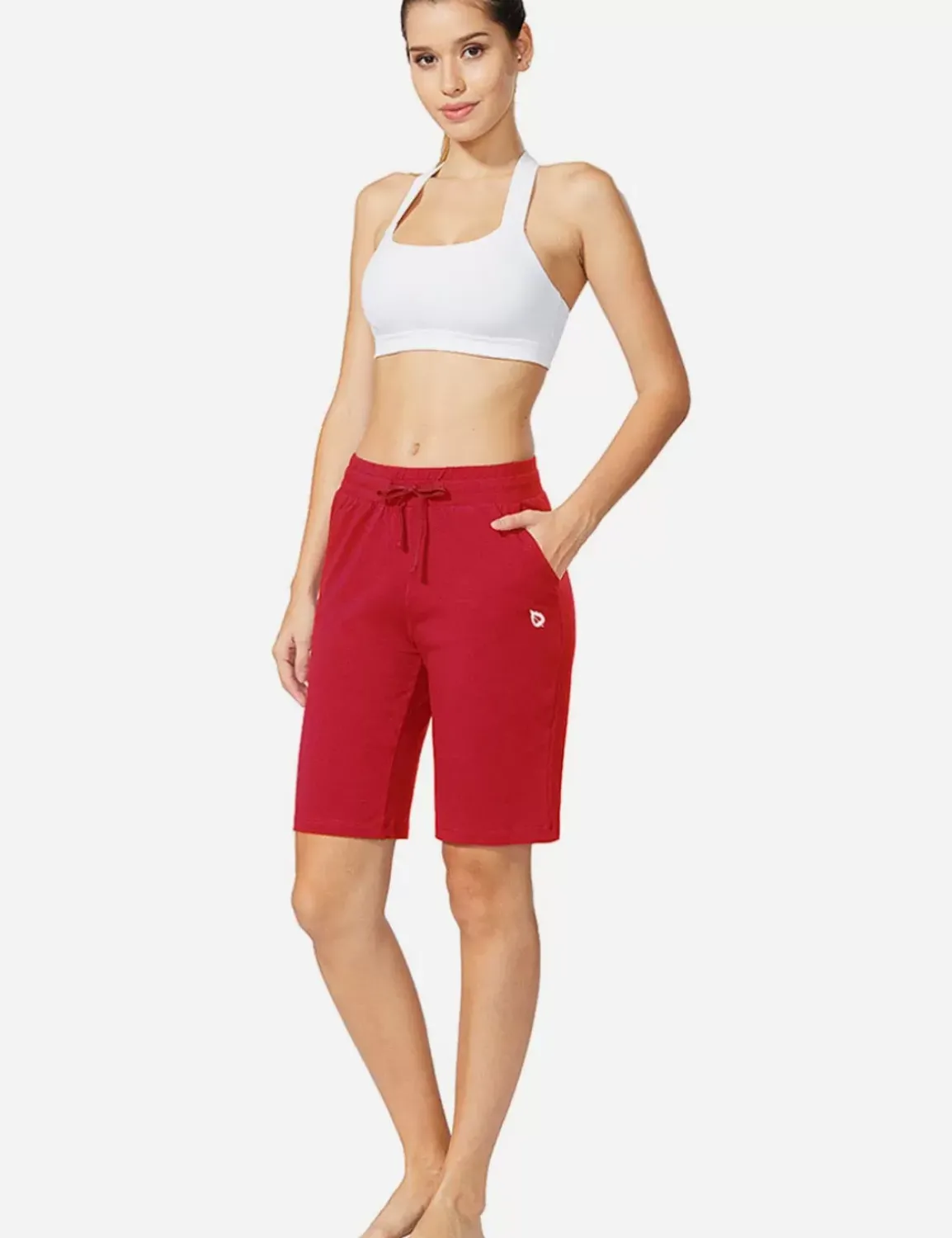 Baleaf Evergreen High Rise Bermuda Shorts^Women Knee-Length
