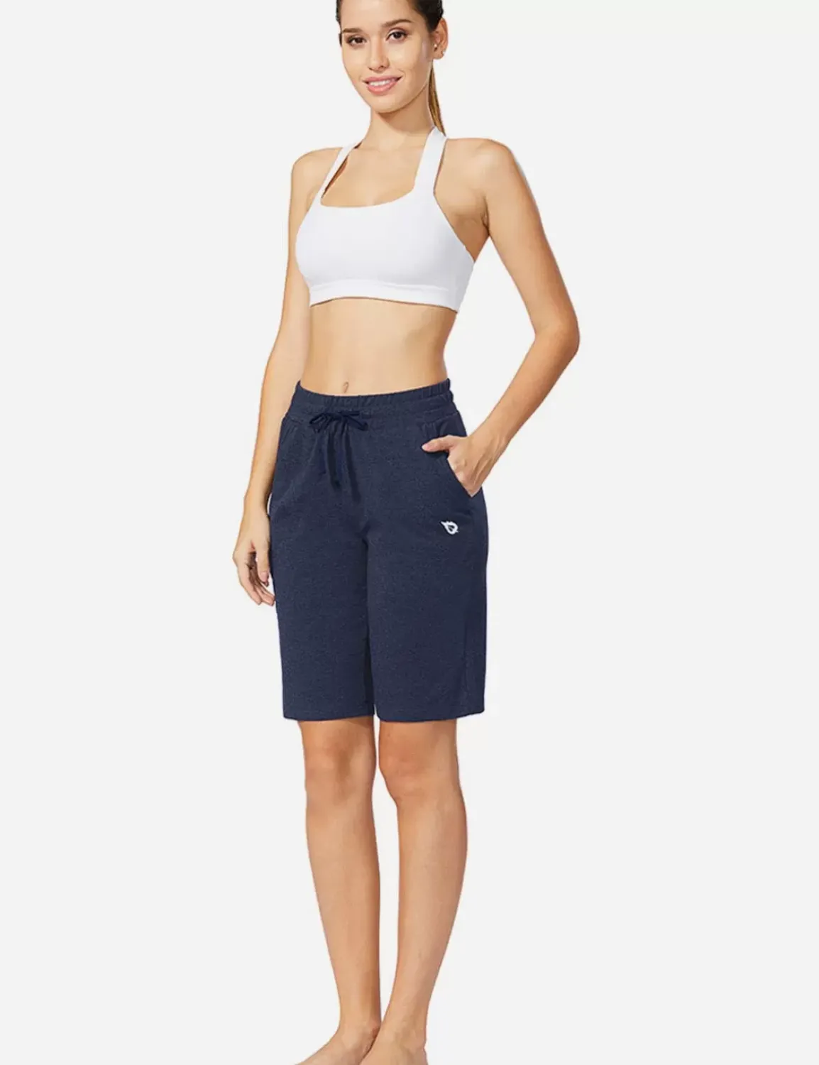 Baleaf Evergreen High Rise Bermuda Shorts^Women Knee-Length