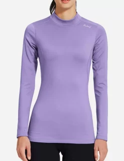 Baleaf Laureate Mock Neck Compressive Top^Women Fleece-Lined