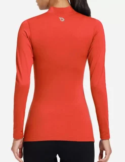 Baleaf Laureate Mock Neck Compressive Top^Women Fleece-Lined