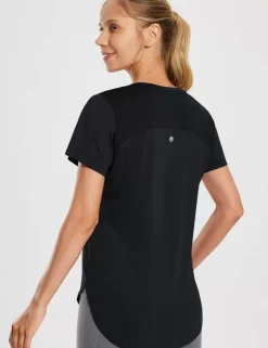 Baleaf Laureate V Neck Mesh Back Shirts^Women Short-Sleeved & Tank Tops
