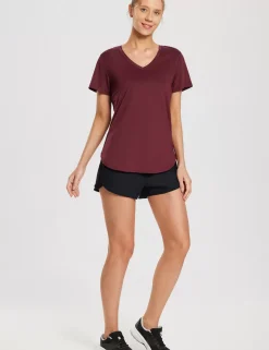 Baleaf Laureate V Neck Mesh Back Shirts^Women Short-Sleeved & Tank Tops