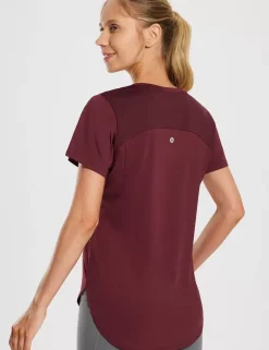 Baleaf Laureate V Neck Mesh Back Shirts^Women Short-Sleeved & Tank Tops