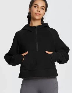 Baleaf Thermal Hooded Cropped Pullover^Women Fleece-Lined