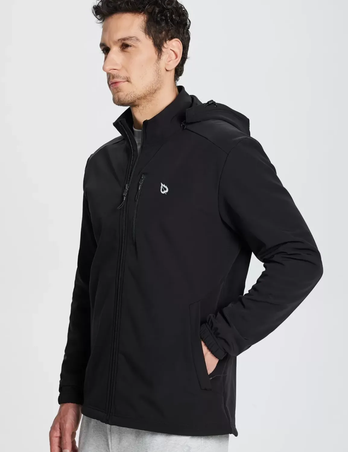 Baleaf Thermal Hooded Softshell Windbreaker^Men Jerseys & Track Jackets
