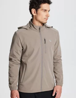 Baleaf Thermal Hooded Softshell Windbreaker^Men Jerseys & Track Jackets