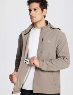 Baleaf Thermal Hooded Softshell Windbreaker^Men Jerseys & Track Jackets
