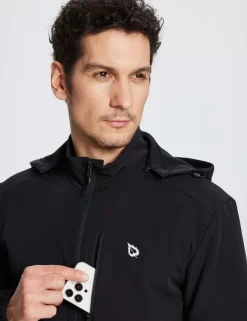 Baleaf Thermal Hooded Softshell Windbreaker^Men Fleece-Lined
