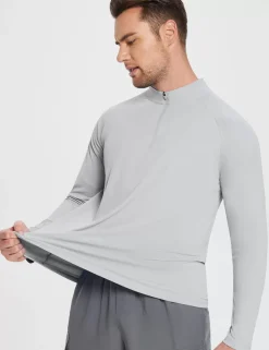 Baleaf Upf 50+ Quarter Zip Sun Shirts^Men Long-Sleeved Shirts
