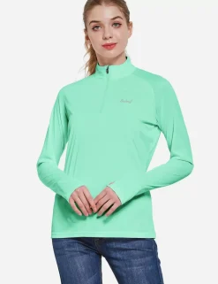 Baleaf Upf50+ Quarter Zip Pullover^Women Long-Sleeved