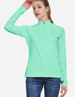 Baleaf Upf50+ Quarter Zip Pullover^Women Long-Sleeved
