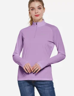 Baleaf Upf50+ Quarter Zip Pullover^Women Long-Sleeved