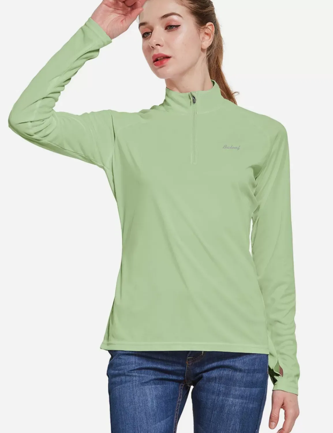 Baleaf Upf50+ Quarter Zip Pullover^Women Long-Sleeved