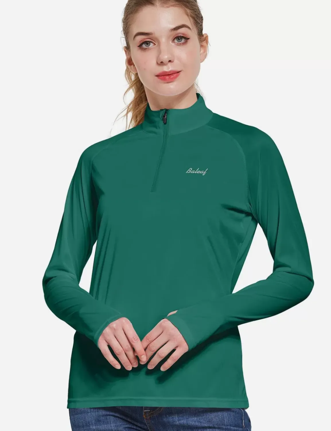 Baleaf Upf50+ Quarter Zip Pullover^Women Long-Sleeved