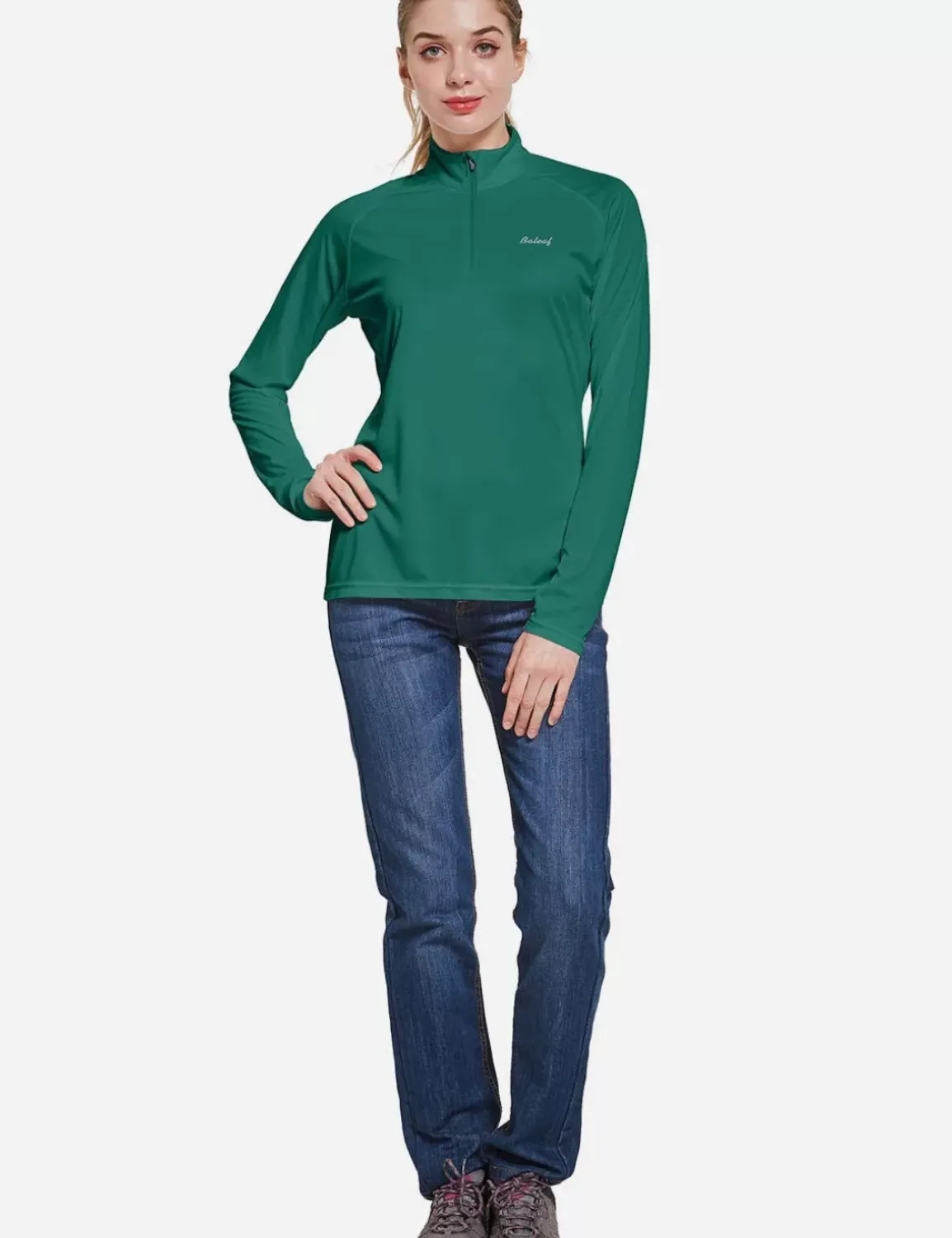Baleaf Upf50+ Quarter Zip Pullover^Women Long-Sleeved