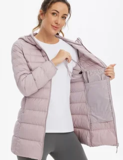Baleaf Water-Resistant Hooded Puffer Jacket^Women Jerseys & Track Jackets