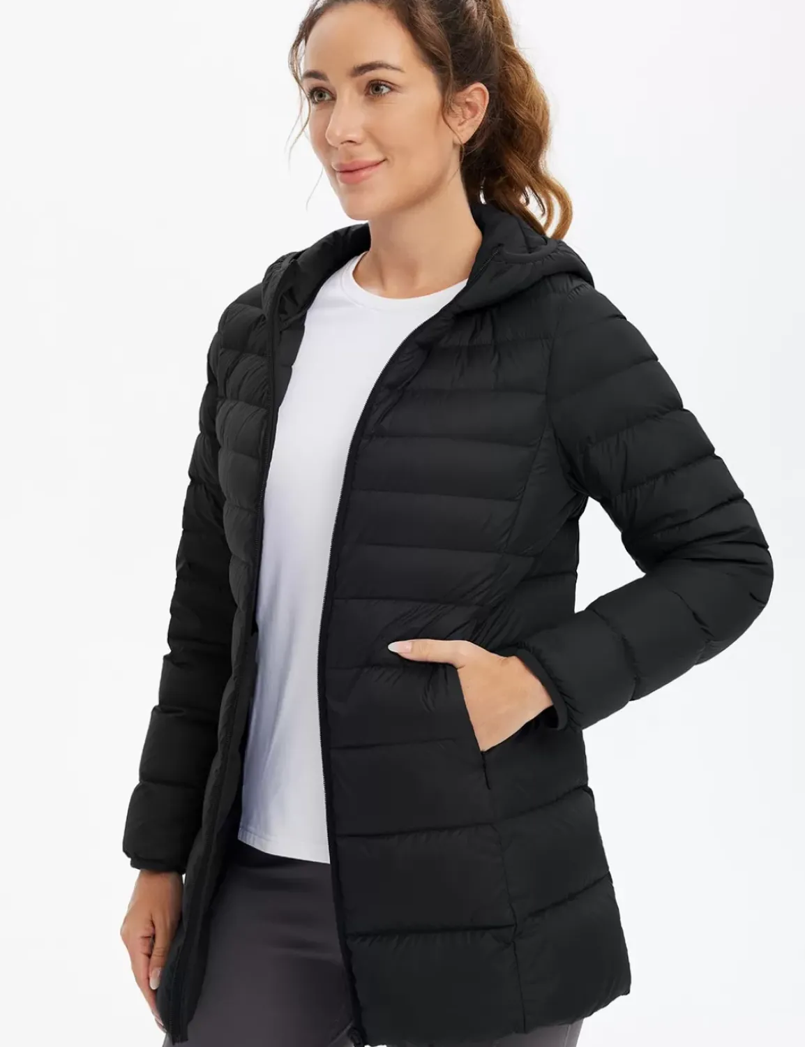 Baleaf Water-Resistant Hooded Puffer Jacket^Women Jerseys & Track Jackets