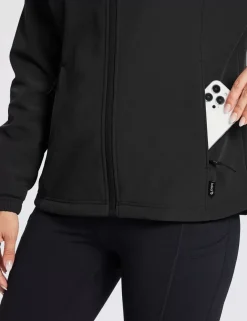 Baleaf Water-Resistant Hooded Softshell Windbreaker^Women Fleece-Lined