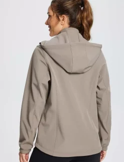 Baleaf Water-Resistant Hooded Softshell Windbreaker^Women Fleece-Lined