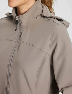 Baleaf Water-Resistant Hooded Softshell Windbreaker^Women Fleece-Lined