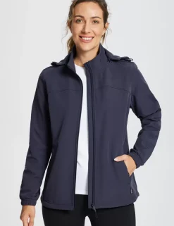 Baleaf Water-Resistant Hooded Softshell Windbreaker^Women Fleece-Lined