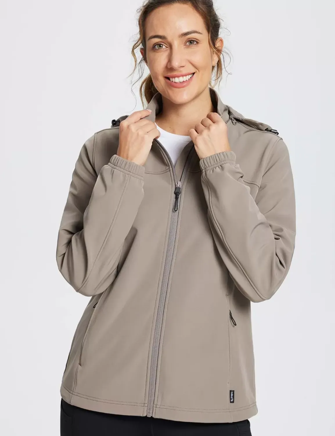 Baleaf Water-Resistant Hooded Softshell Windbreaker^Women Jerseys & Track Jackets