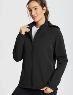 Baleaf Water-Resistant Hooded Softshell Windbreaker^Women Jerseys & Track Jackets