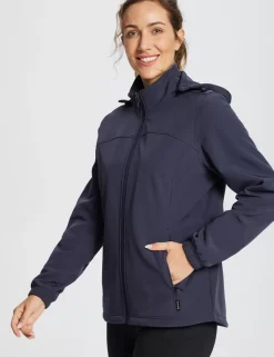 Baleaf Water-Resistant Hooded Softshell Windbreaker^Women Jerseys & Track Jackets